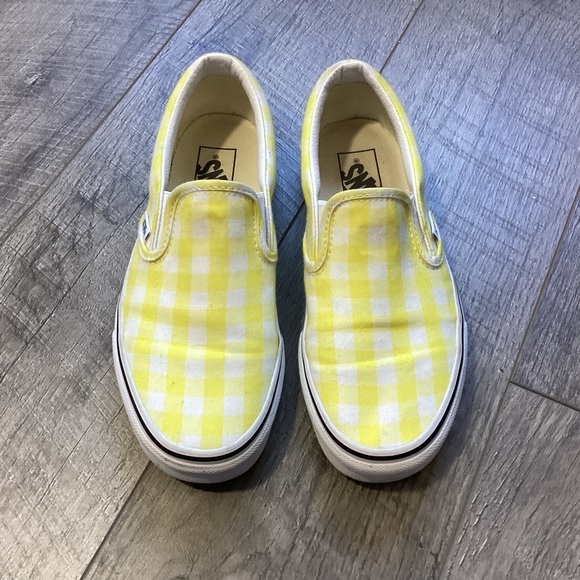 Vans Classic Yellow Check Sneakers Size  7.5 - Picture 1 of 9